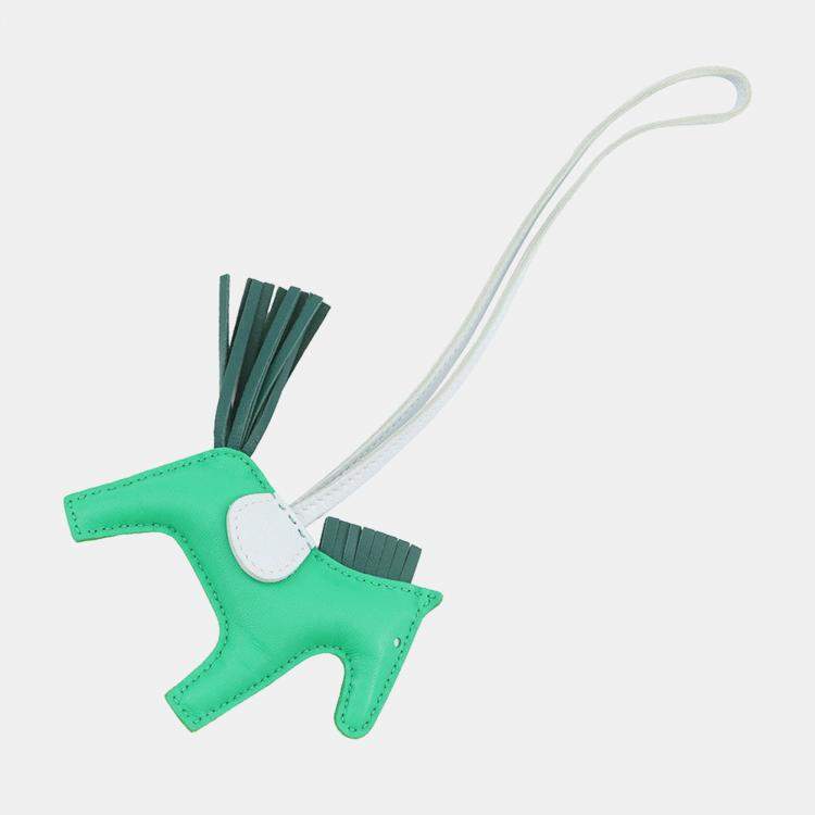 Pre Owned Hermes Rodeo Menthe/Malachite/Blue Brume Lambskin Size Pm