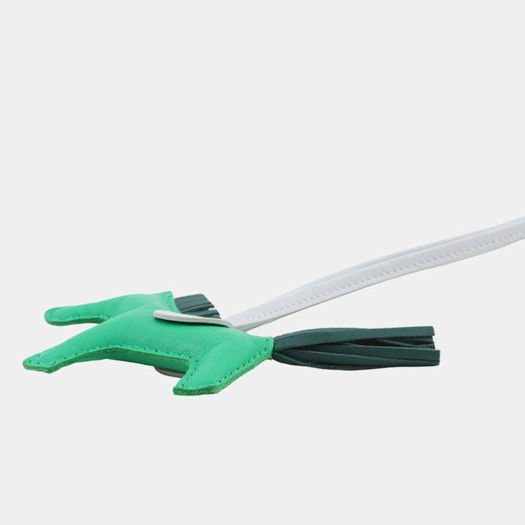 Pre Owned Hermes Rodeo Menthe/Malachite/Blue Brume Lambskin Size Pm