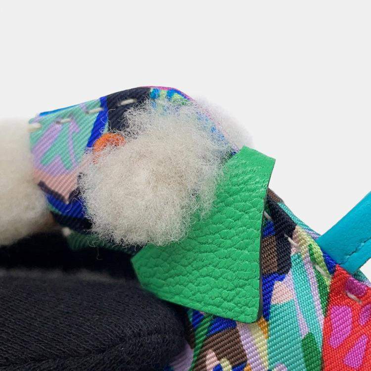 Pre Owned Hermes Buddy Bag Charm Aloha Blue Hydra/Vert Comics Lambskin Mouton