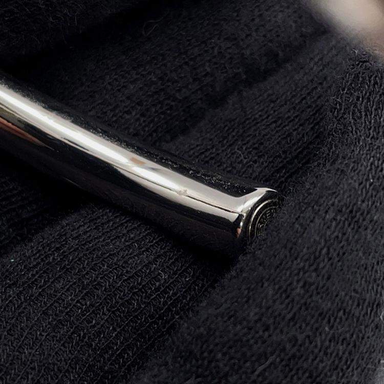 Pre Owned Hermes Torsade Open Bangle Size T4 Brown Metal Leather