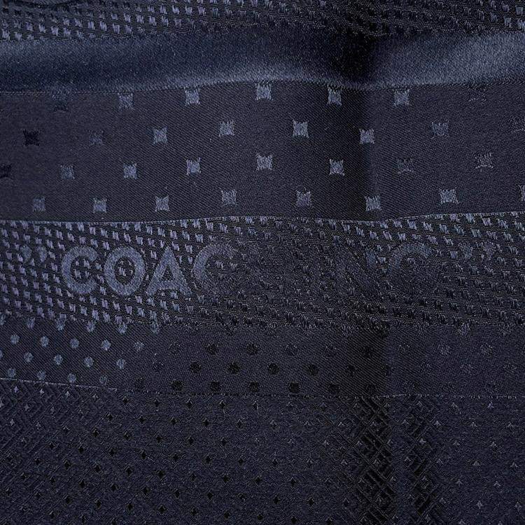 Pre Owned Hermes Giant Square Jacquard "Coaching" Size 135 Encre / Marine Silk100%