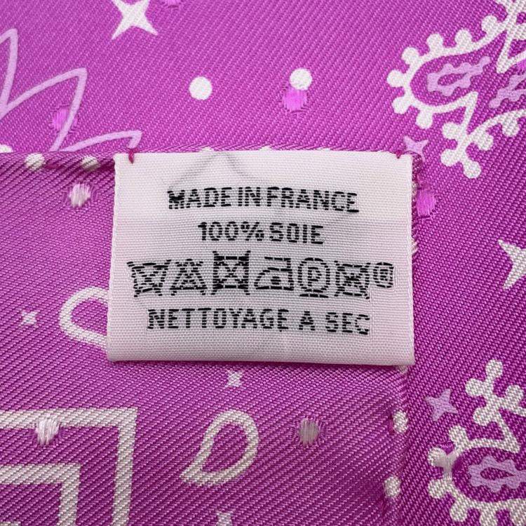 Pre Owned Hermes Carre Size 55 Purple Silk100%