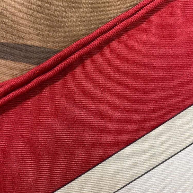 مملوكة مسبقًا Hermes Carre 90 Rcuate Connection Size 90 Rouge Cui / Greige / Halzan Silk100%