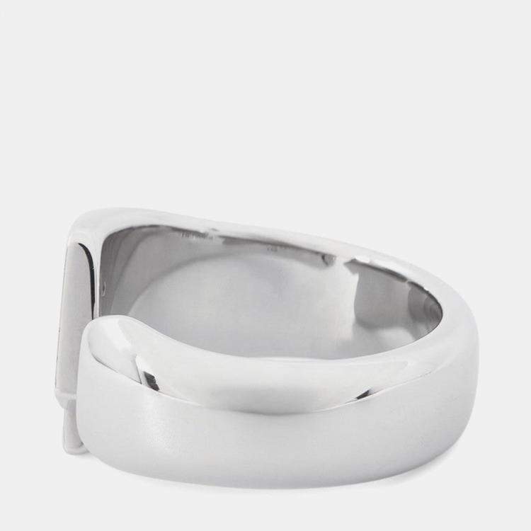 Pre Owned Hermes Carrousel Ring Size T58 Orange Field Metal