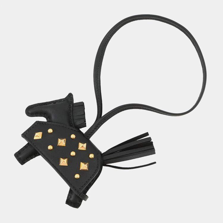 Pre Owned Hermes Robeo Padlock Black Lambskin