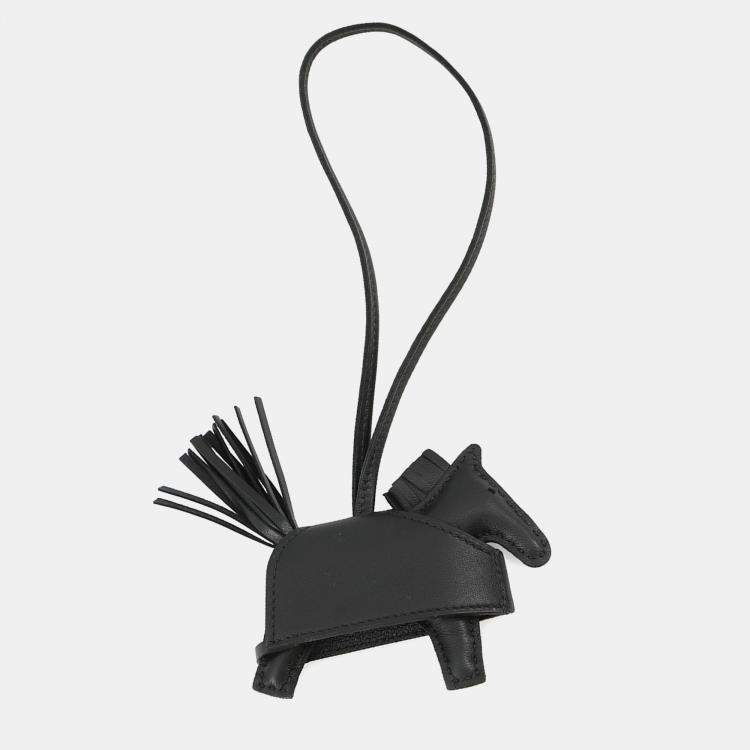 Pre Owned Hermes Rodeo Robeo Padlock Black Lambskin Studded Size Pm