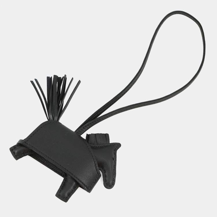 Pre Owned Hermes Rodeo Robeo Padlock Black Lambskin Studded Size Pm