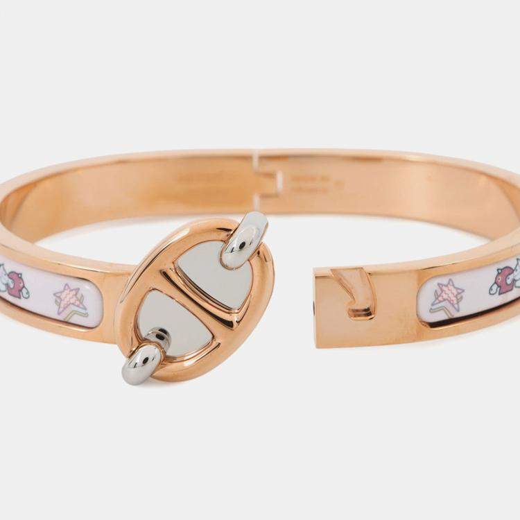 Pre Owned Hermes Mini Clic Chaine D'Ancre Funny Ice Cream Pink Metal Enamel