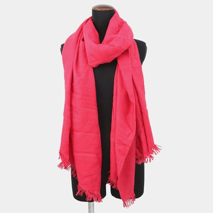 Pre Owned Hermes New Libris Stole Casisil Size 140 Pink Cashmere85% Silk15%