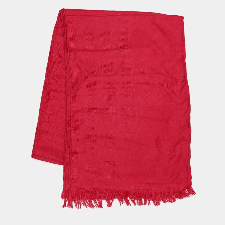 Pre Owned Hermes New Libris Stole Casisil Size 140 Pink Cashmere85% Silk15%