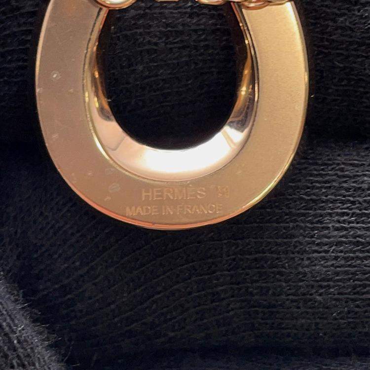 مملوكة مسبقًا Hermes Necklace "Joquette" Size Pm Black Metal Epsom