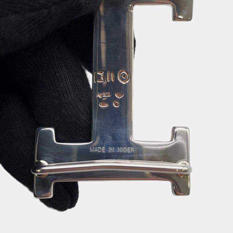 Pre Owned Hermes Touareg Hbelt Buckle Silver Sv925