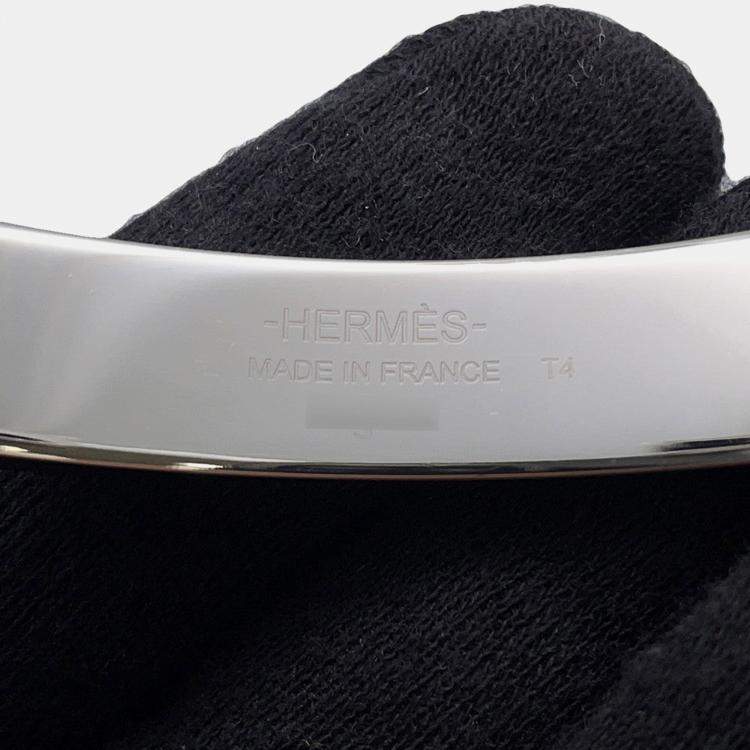 Pre Owned Hermes Toolbox Bangle Size T4 Stainless Steel