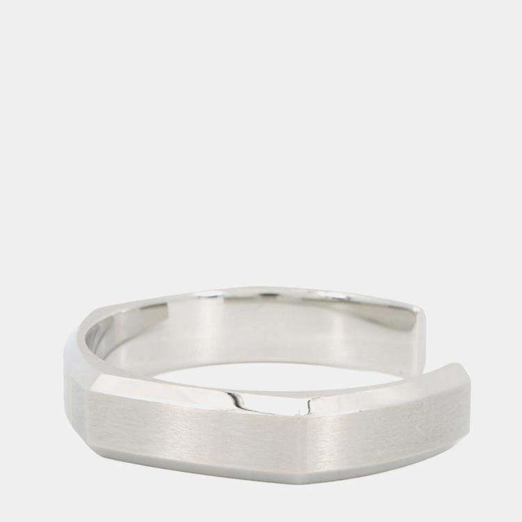 Pre Owned Hermes Toolbox Bangle Size T4 Stainless Steel