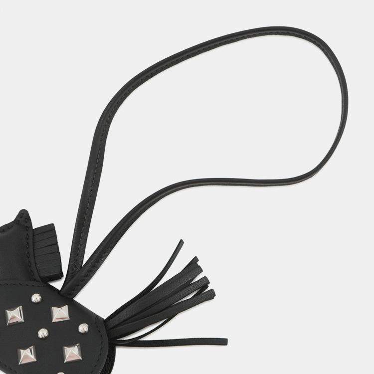 Pre Owned Hermes Rodeo Rodeo Rock Black Lambskin Size Pm