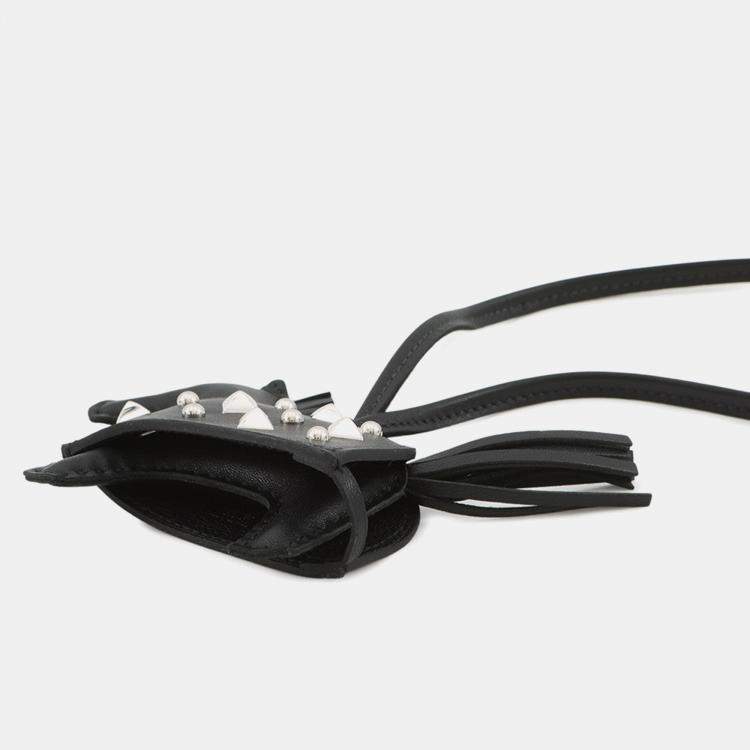 Pre Owned Hermes Rodeo Rodeo Rock Black Lambskin Size Pm