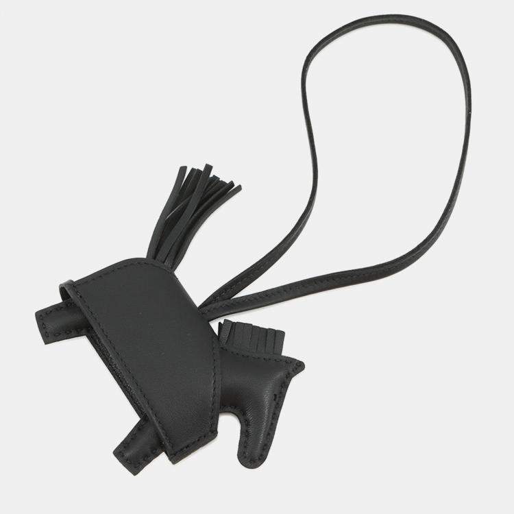 Pre Owned Hermes Rodeo Rodeo Rock Black Lambskin Size Pm