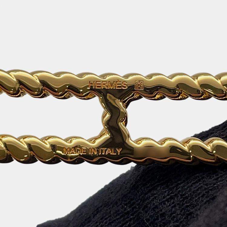 مملوكة مسبقًا Hermes Luli Godronne Double Tour Bracelet Black Swift Leather