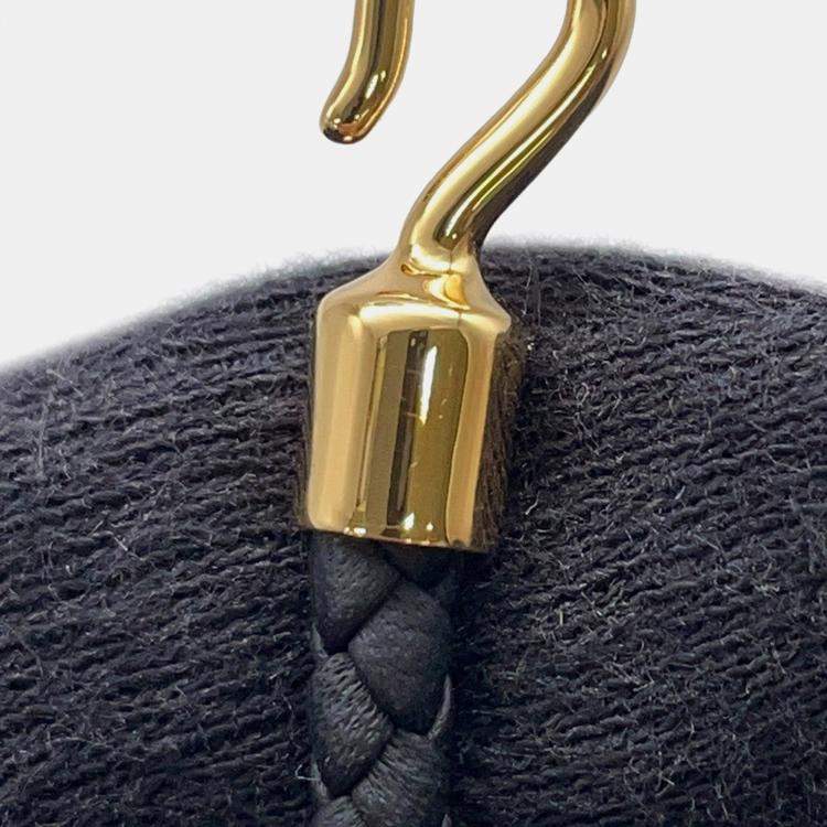 مملوكة مسبقًا Hermes Luli Godronne Double Tour Bracelet Black Swift Leather