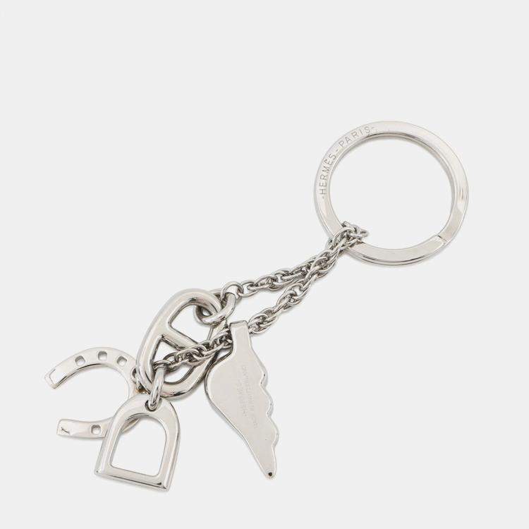 Pre Owned Hermes Bon Voyage Keychain Stainless Steel