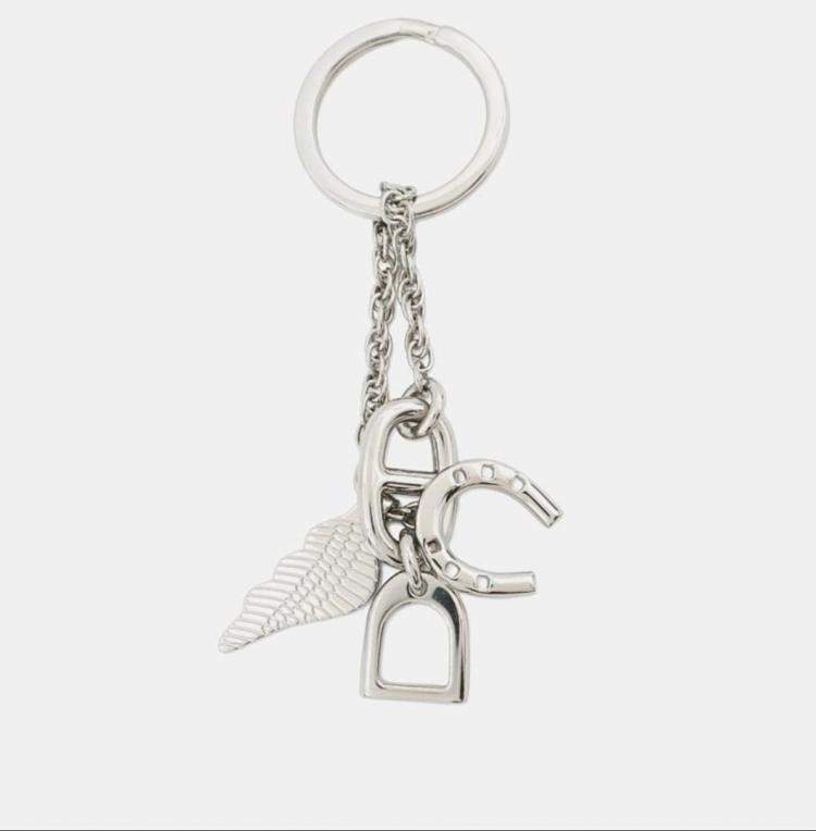 Pre Owned Hermes Bon Voyage Keychain Stainless Steel