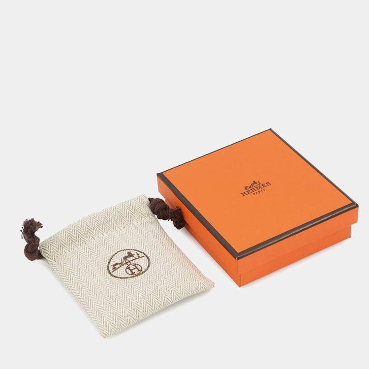 Pre Owned Hermes Cheval Grand Palade Earrings Pink Gold Metal Lacquer