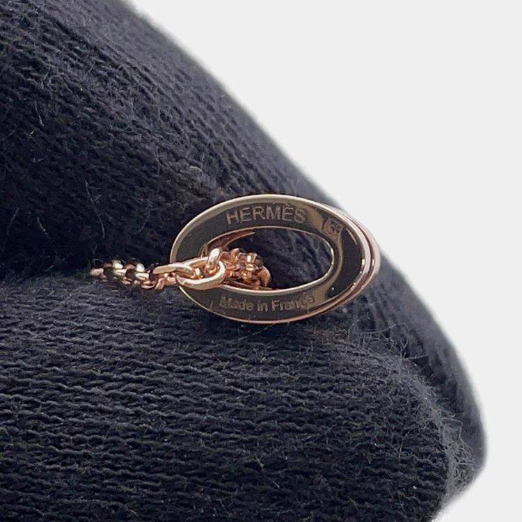 مملوكة مسبقًا Hermes Pop Ash Necklace Rocabar Size Mini Beauty Lacquer Gold Plated