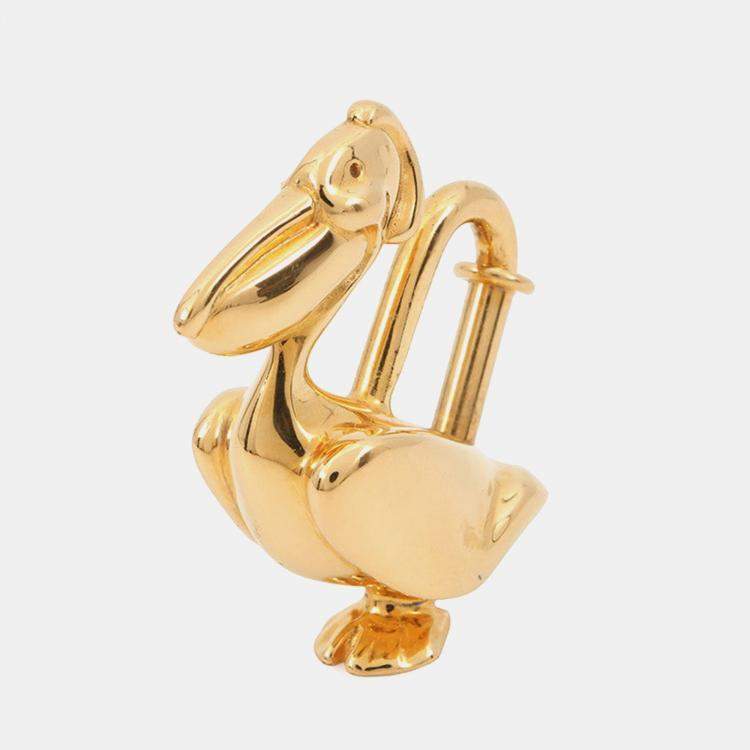Pre Owned Hermes Cadena Pelican 1992 Gold Gold Plated