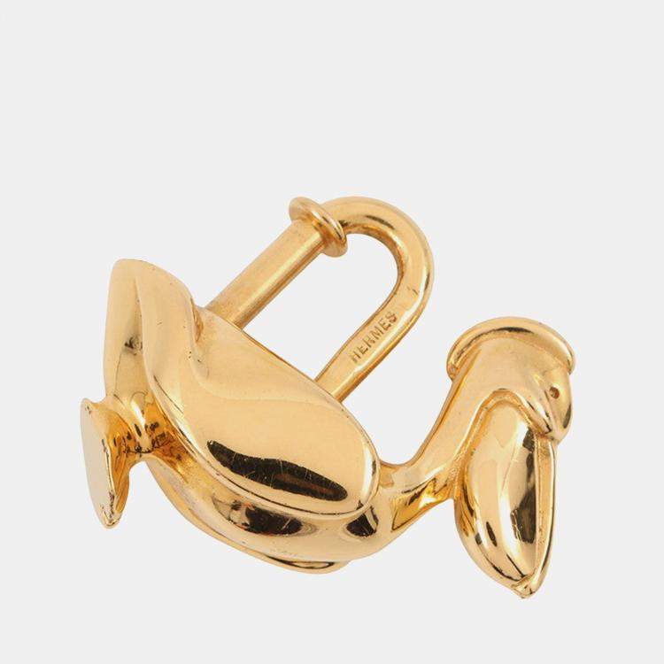 Pre Owned Hermes Cadena Pelican 1992 Gold Gold Plated