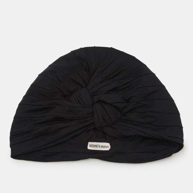Pre Owned Hermes Black Jersey Turban