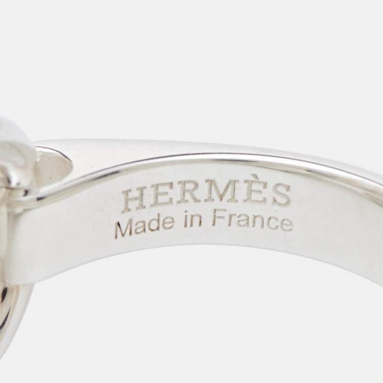 Pre Owned Hermès Galop Sterling Silver Ring Size 51