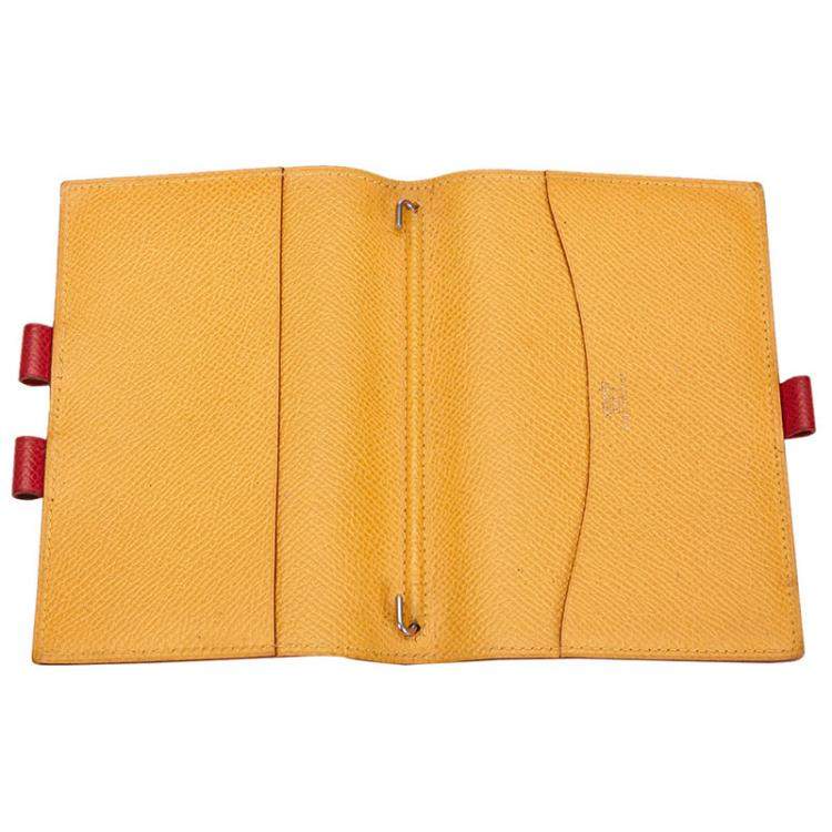 Pre Owned Hermes Two-Tone Courchevel Leather Agenda Cover