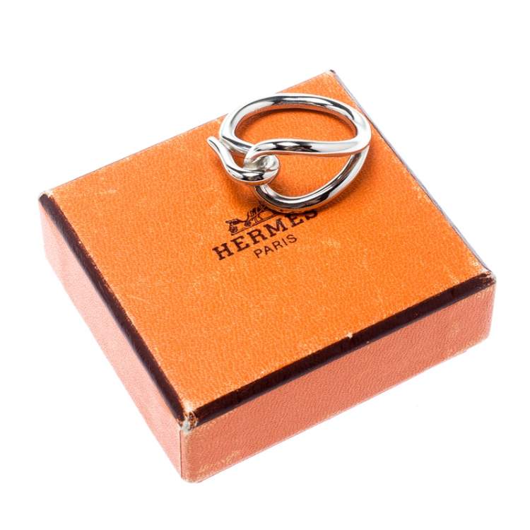Pre Owned Hermes Palladium Plated Jumbo Hook Scarf Ring