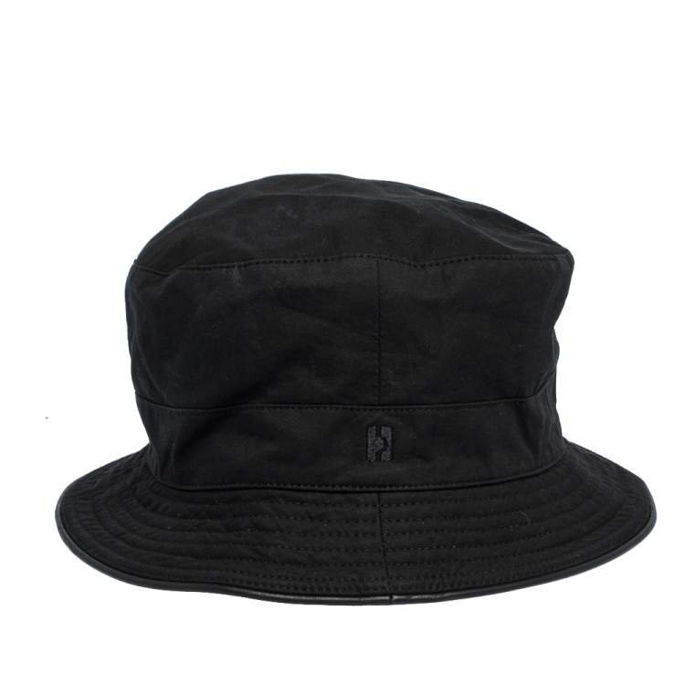 Hermes Black Cotton \u0026 Linen Bucket Hat 