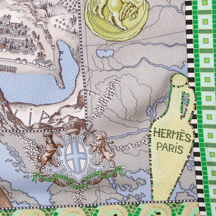 Pre Owned Hermès Multicolor Le Voyage de Pythéas Silk Scarf