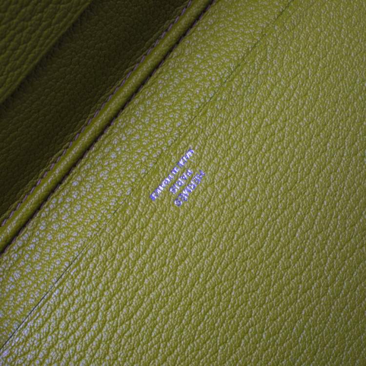 Pre Owned Hermes Vert Chartreuse Mysore Leather Vision II Simple Agenda Cover