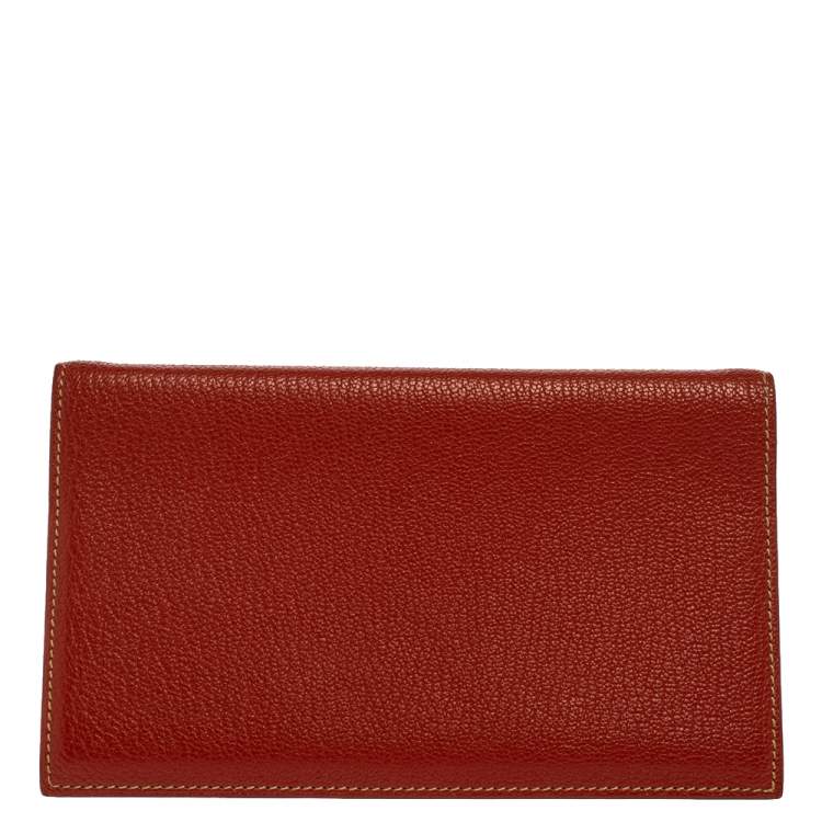 Pre Owned Hermes Feu Chevre Mysore Leather Agenda Cover 