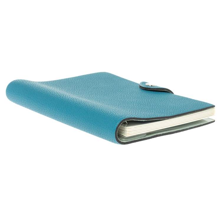 Pre Owned Hermes Blue Leather Agenda Cover