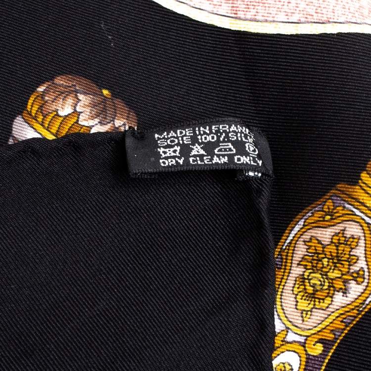 Pre Owned Hermes Black Qu'importe le Facon Silk Scarf