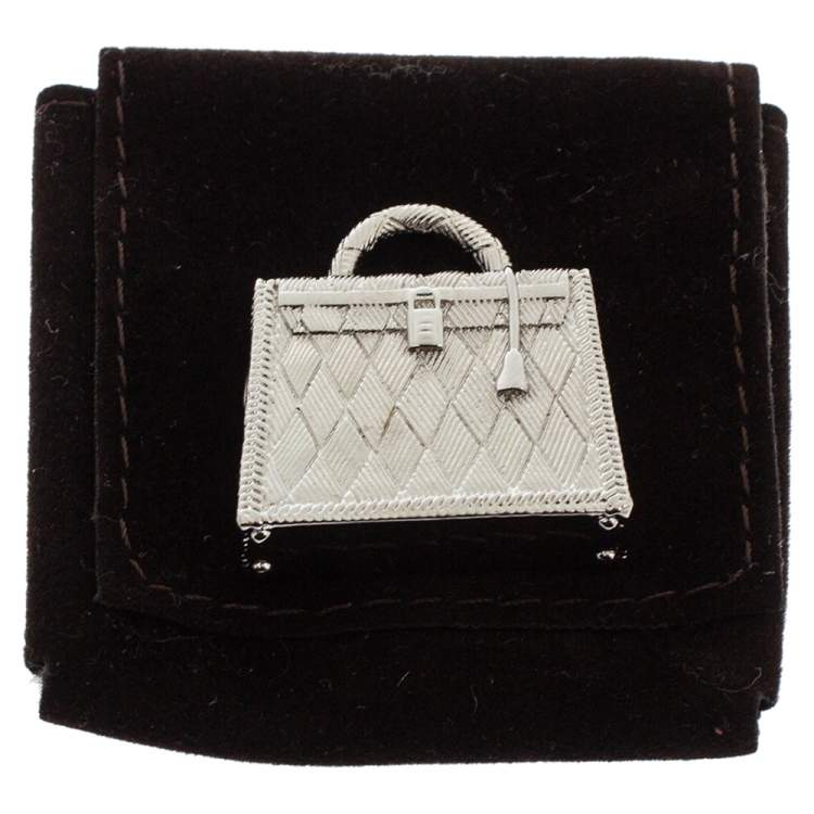 Pre Owned Hermès Palladium Plated Curiosite Kelly Bag Charm