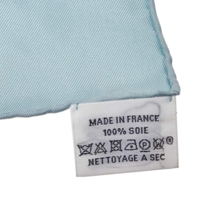 Pre Owned Hermes Blue Ex-Libris Silk Scarf