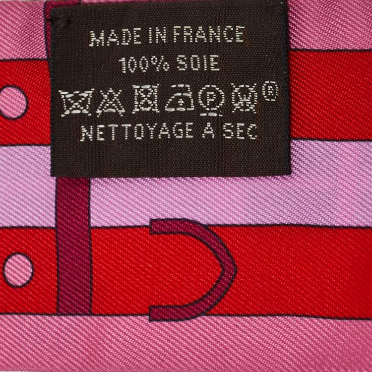 Pre Owned Hermes Pink Rocabar Silk Twilly Scarf