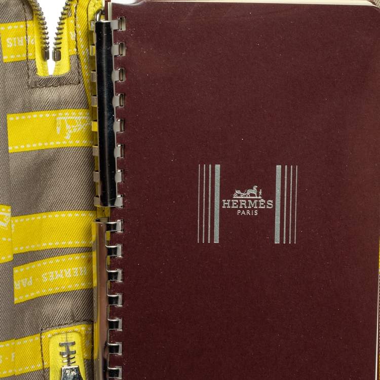 Pre Owned Hermés Lime Epsom Leather Globe Trotter Zip Agenda Cover