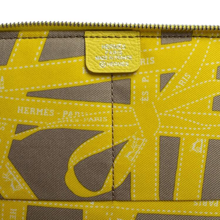 Pre Owned Hermés Lime Epsom Leather Globe Trotter Zip Agenda Cover