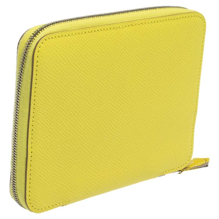 Pre Owned Hermés Lime Epsom Leather Globe Trotter Zip Agenda Cover