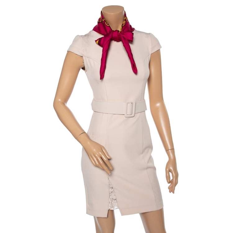 Pre Owned Hermes Pink & Red Dies et Hore Silk Square Scarf 