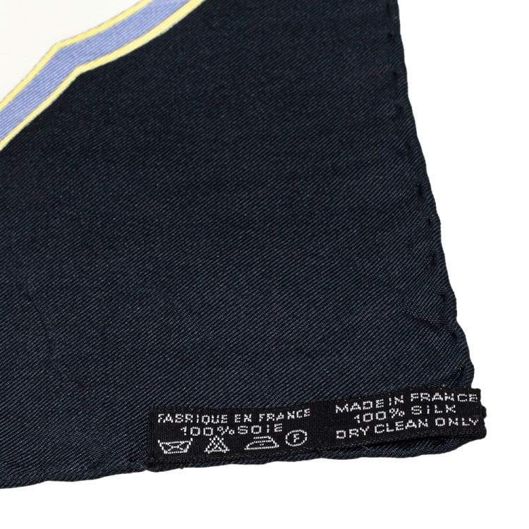 Pre Owned Hermes Black Perfume Bottle Printed Square Silk Scarf