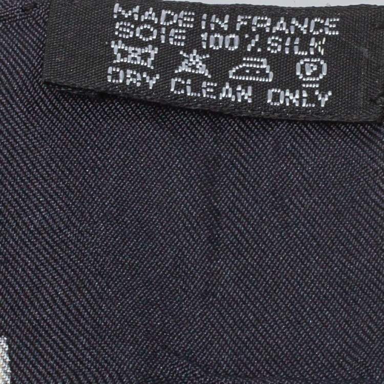 Pre Owned Hermes Black Cuirs du Desert Silk Scarf