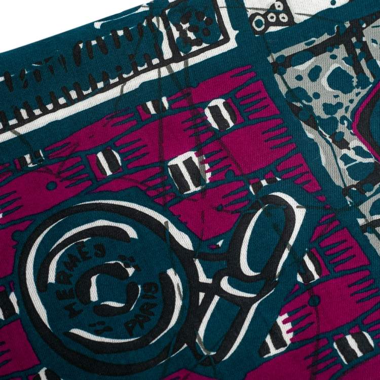 Pre Owned Hermès Multicolor Le Boubou H Printed Cotton Square Scarf