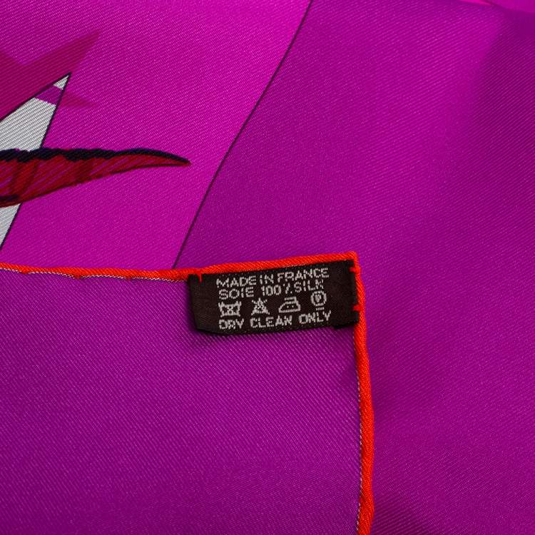 Pre Owned Hermes Purple Mexique Silk Scarf